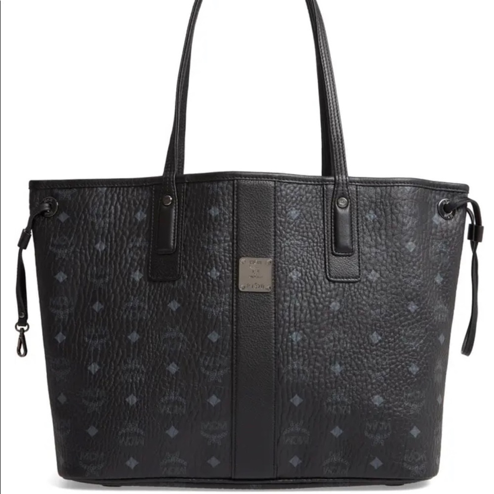 MCM Black Medium Visetos Reversible Tote NWT